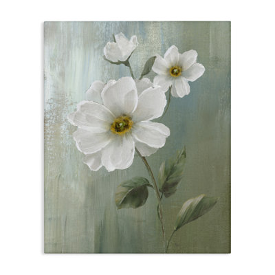 «Blooming White Blossoms», art mural sur toile par Nan