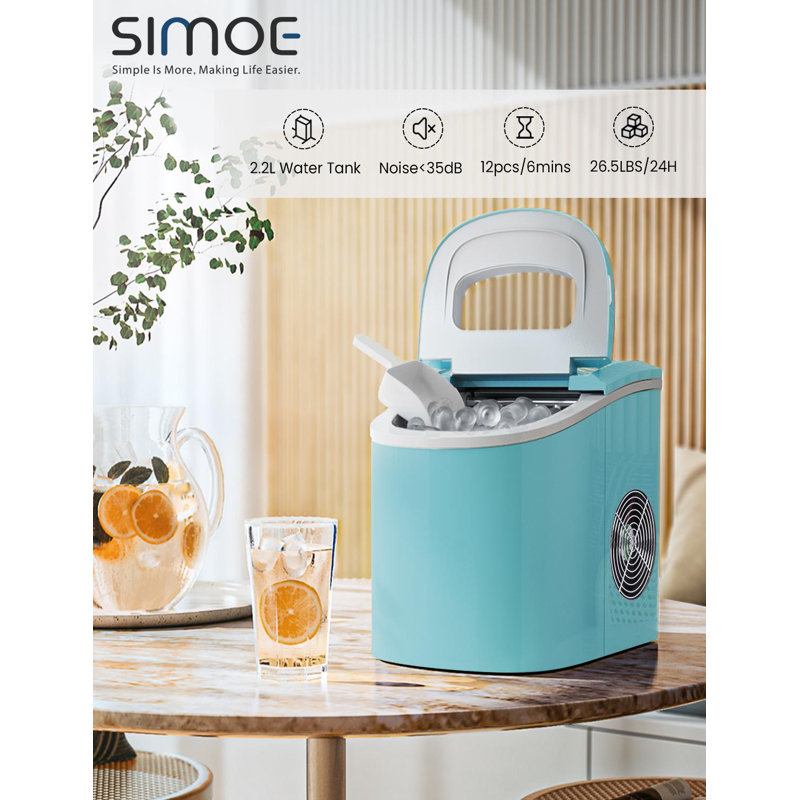 Machine à glaçons électrique portative compacte, machine à glace de comptoir avec panneau facile à utiliser, fonctionnement silencieux et écoénergétique