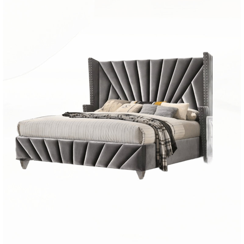  Lit tapissier unique, gris, Grand