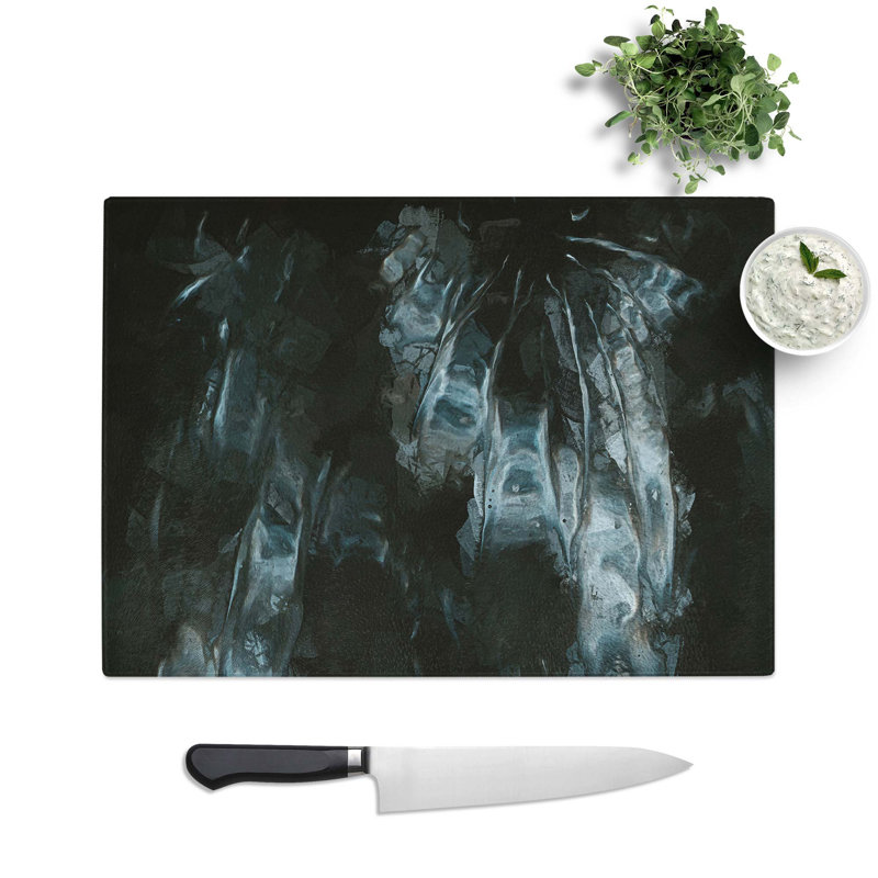 Tempered Glass Night Visions Chopping Board, 39 cm W x 28.5 cm L