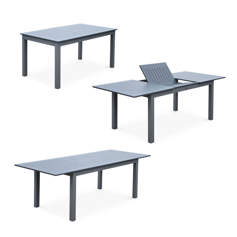 Alhan 6 - Person Patio Dining Set with Extendable Rectangular Table , Cushions Included