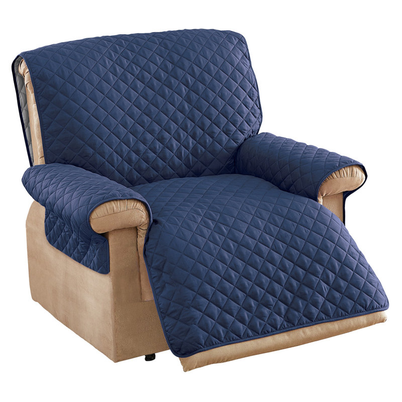 Housse pour fauteuil inclinable et réversible, 100 % polyester bleu marine