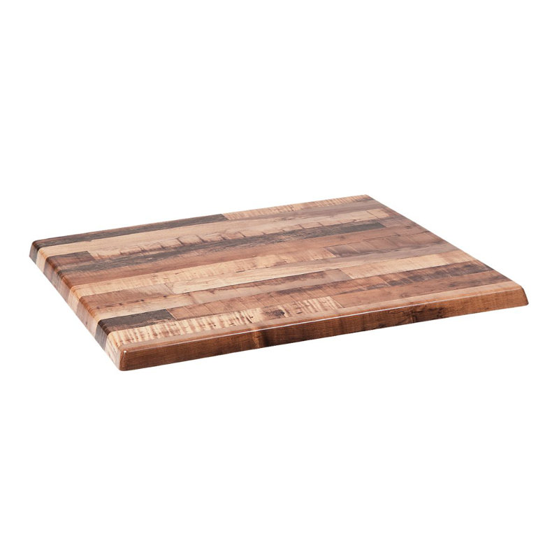 Plateau de table carré biseauté, Brun pâle, L 27,5 po x L 27,5 po
