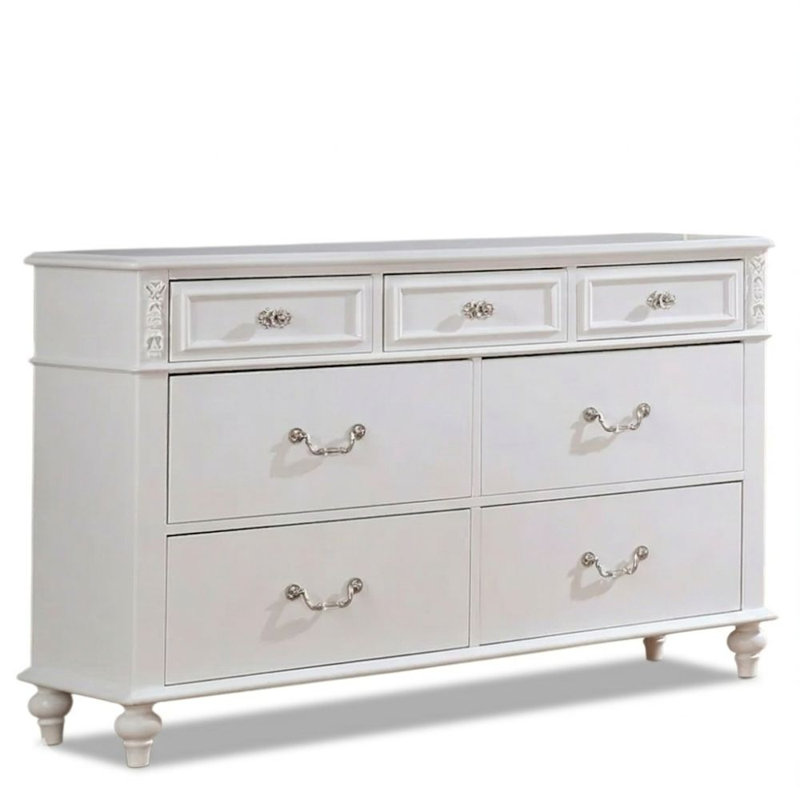 7 tiroirs Virgil Commode blanche