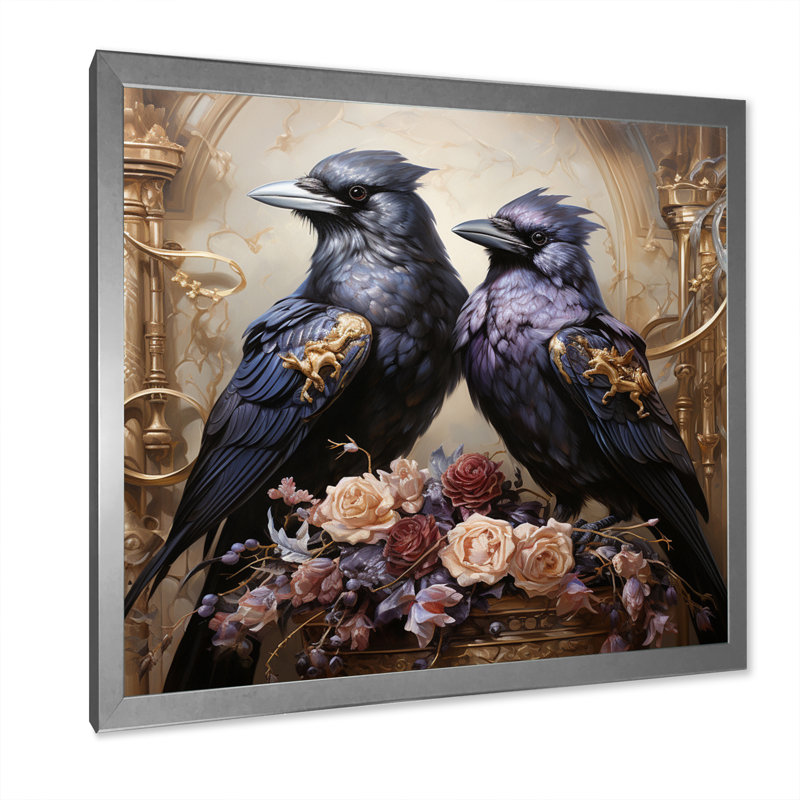 " Crow Royal Majesty III ", 36" H x 36" W x 1.5" D, Silver Single Picture Framed