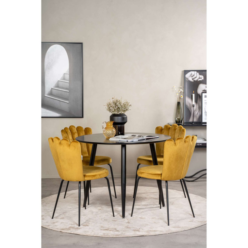 Easmor 4 - Person Dining Set, Yellow