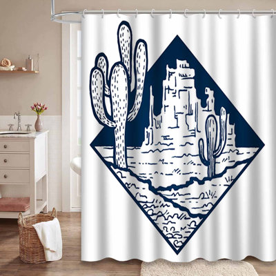 Rideau de douche imperméable avec 12 crochets Desert