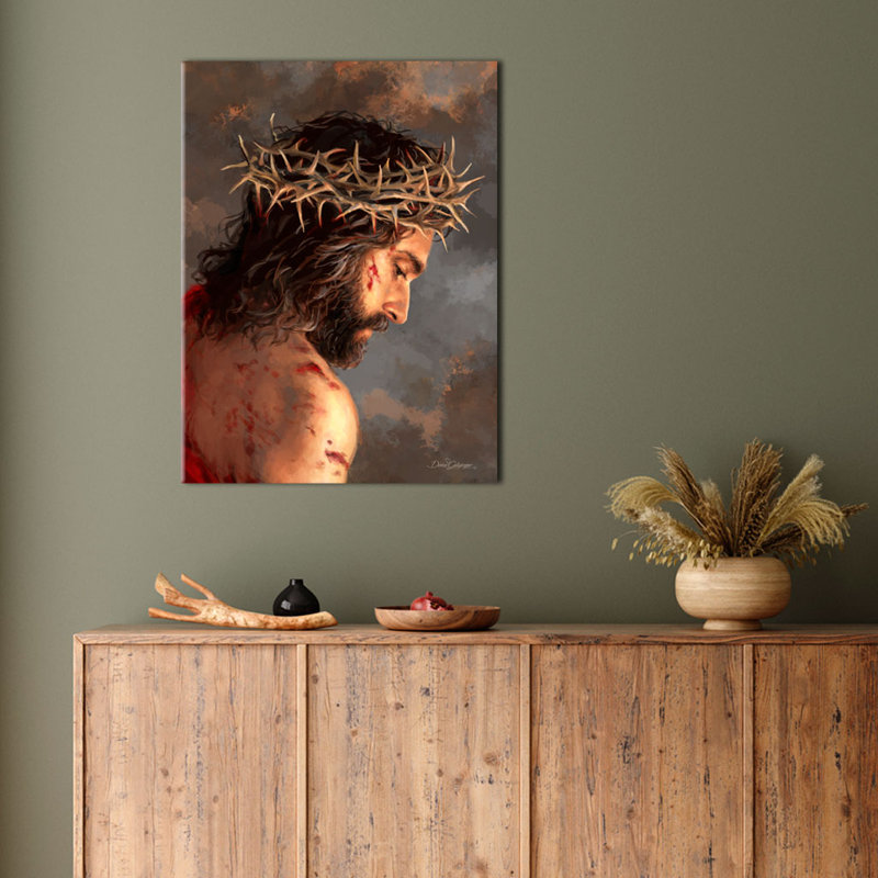 Couronne d'épines, art mural sur toile, L 10 po x H 14 po x P 0,75 po