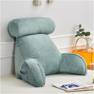 Coussin de lecture en velours de cristal avec accoudoirs et coussin rond