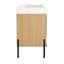 Ensemble de meuble-lavabo 48 po avec lavabo en résine, 3 portes à fermeture en douceur, ensemble de meuble-lavabo en bois massif multicouche à finition chêne
