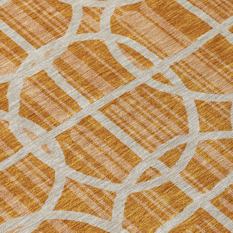 Machine Washable Indoor/Outdoor Chantille ACN2769 Geometric Rug, 10' x 14', Curry