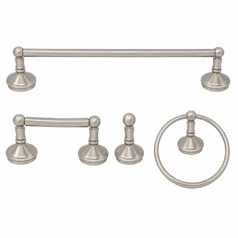 Sacramento 4-Piece Bathroom Accessory Hardware Set P4BSAC18, Matte Nickel