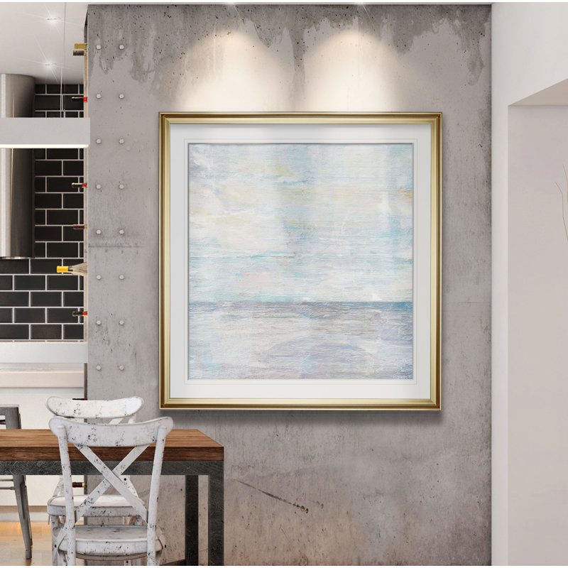 « côtier tile », peinture, H 24 po x l 24 po x P 2 po, Cadre doré