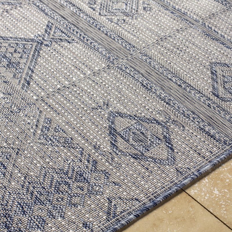 Ingleton Geometric Indoor / Outdoor Rug, Rectangle 7'10" x 10'