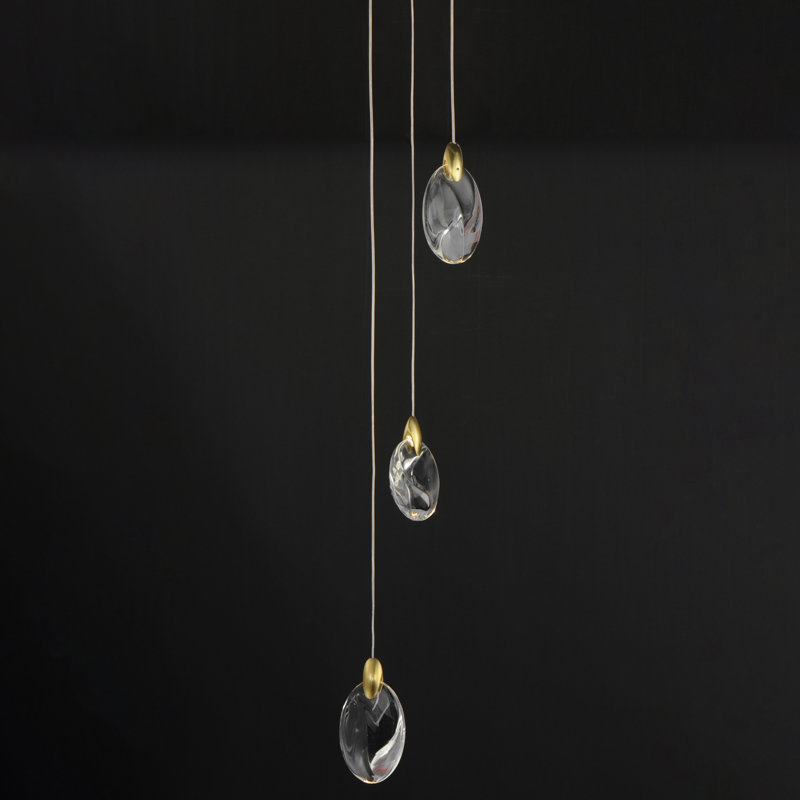 Pebble-Multi-Light Pendant, 4.75" H x 8" W x 8" D, 3, 3