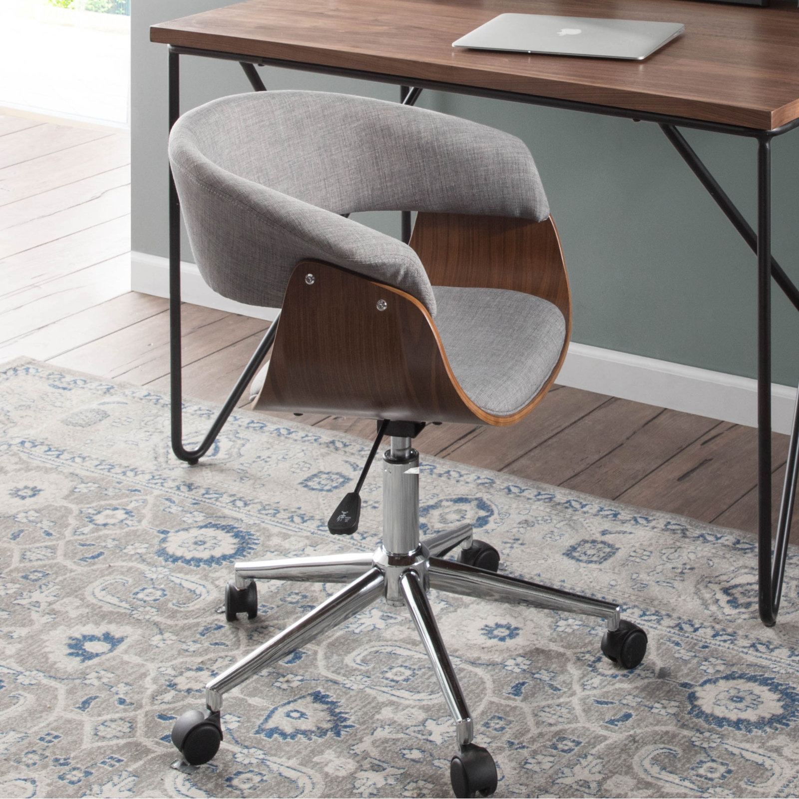 Frederick Adjustable Office Chair, Gray Textured