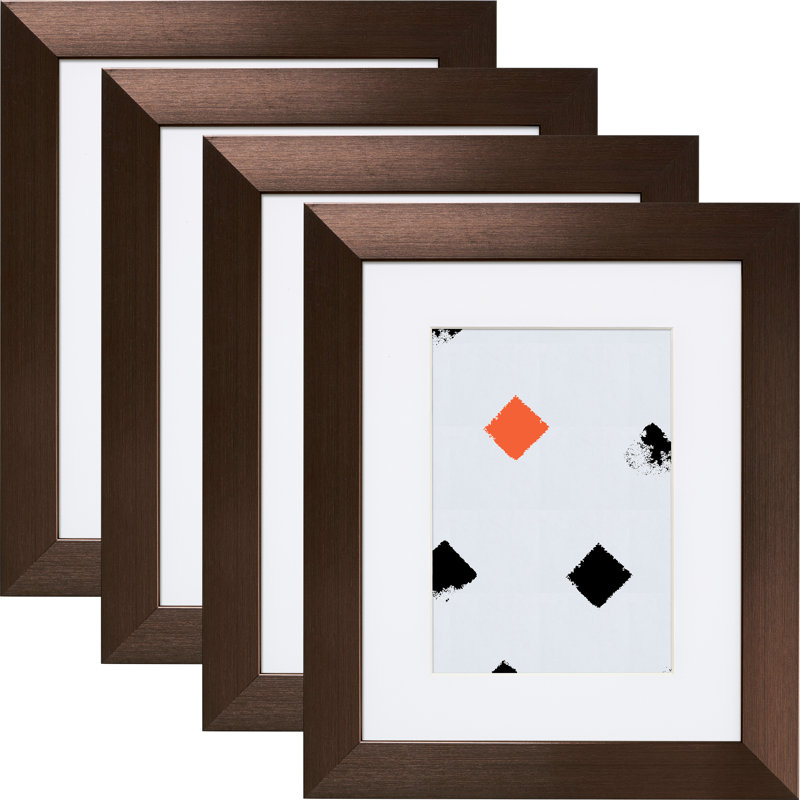 Picture Frame - Set of 4 with Mat, Bronze, 20" x 20" Matted to 16" x 16"