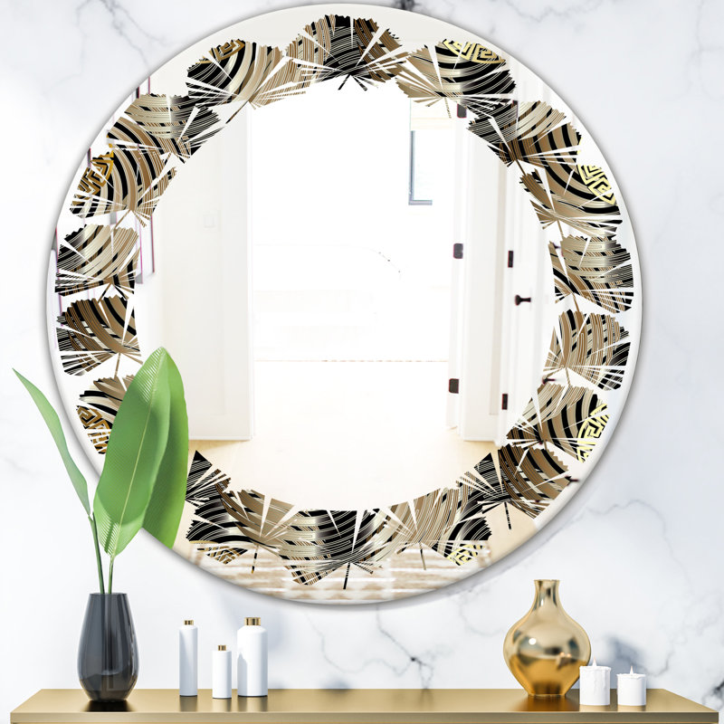 Miroir mural en arc abstrait, H 24 po x l 24 po