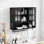 Armoire murale de salle de bain, armoire murale en bois à 3 portes avec espace de rangement ouvert et caché-221370070
