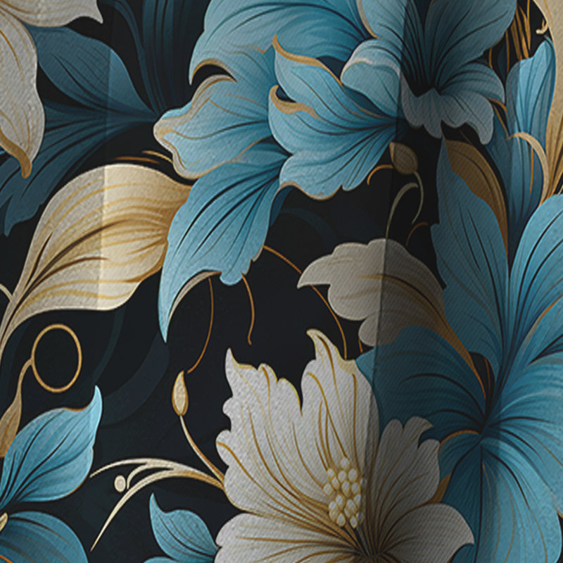 Rideau à motif floral motif cachemire Zen Tranquility II - 1 panneau, L 52 po x L 108 po