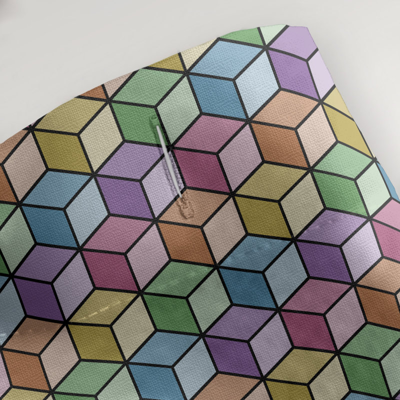 Rideau simple sower cube en arc de elizabeth katelyn, Vert / Bleu / Jaune