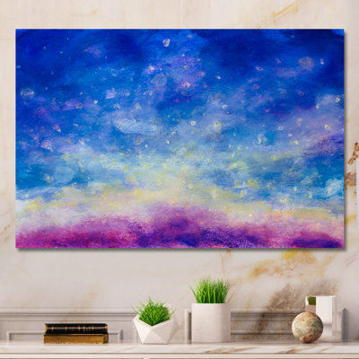 «Blue Oil Abstract Sky», reproduction sur toile flottante