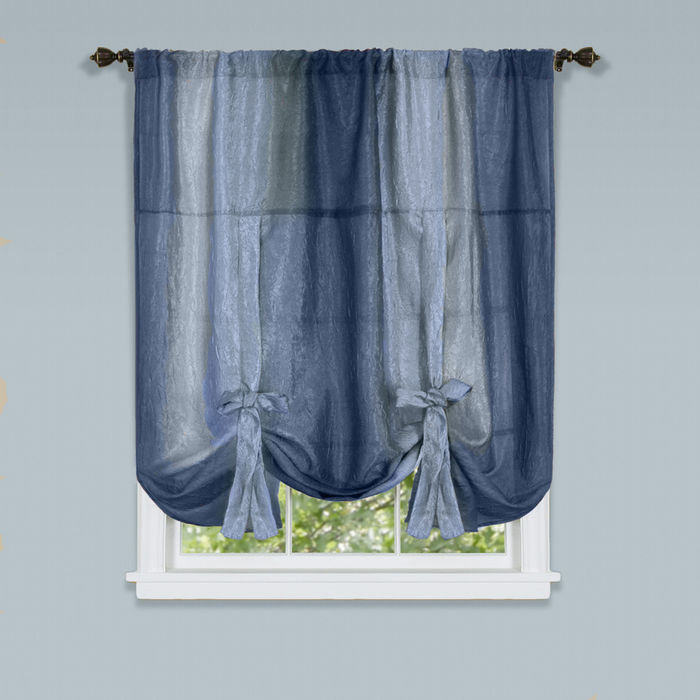 Panneau de rideau simple semi-transparent Aldreda, Bleu