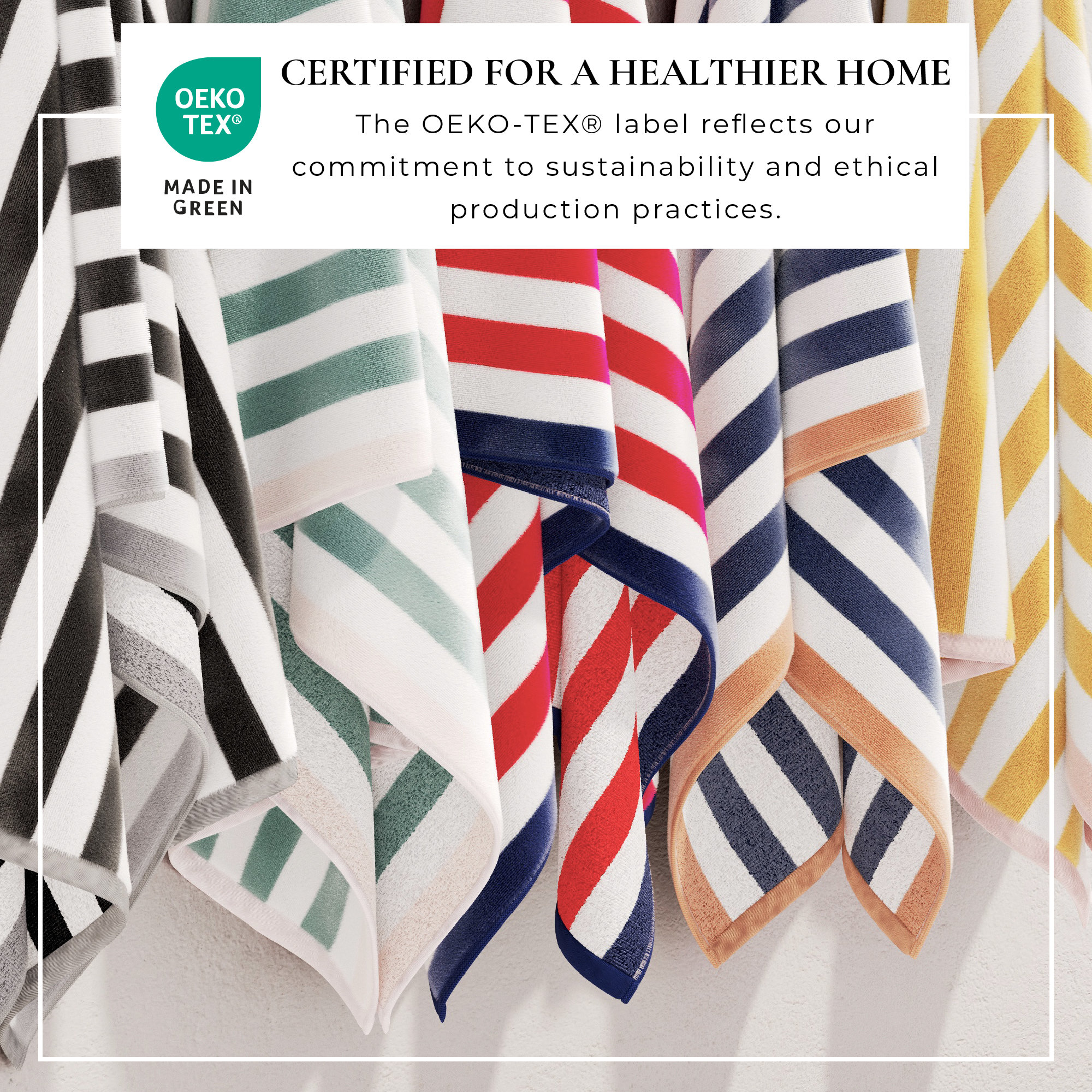 100% Cotton Elevated Stripe Border Oversized Beach Towels, Marigold/Dusty Rose, 2
