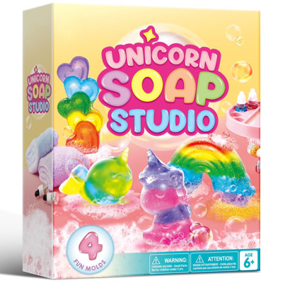 Ensemble de fabrication de savon Unicorn DIY, comprend 4 moules et 10 bases de savon pour des projets artistiques créatifs