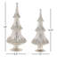 Silver Beaded Glass Holiday Tree (Set of 2)