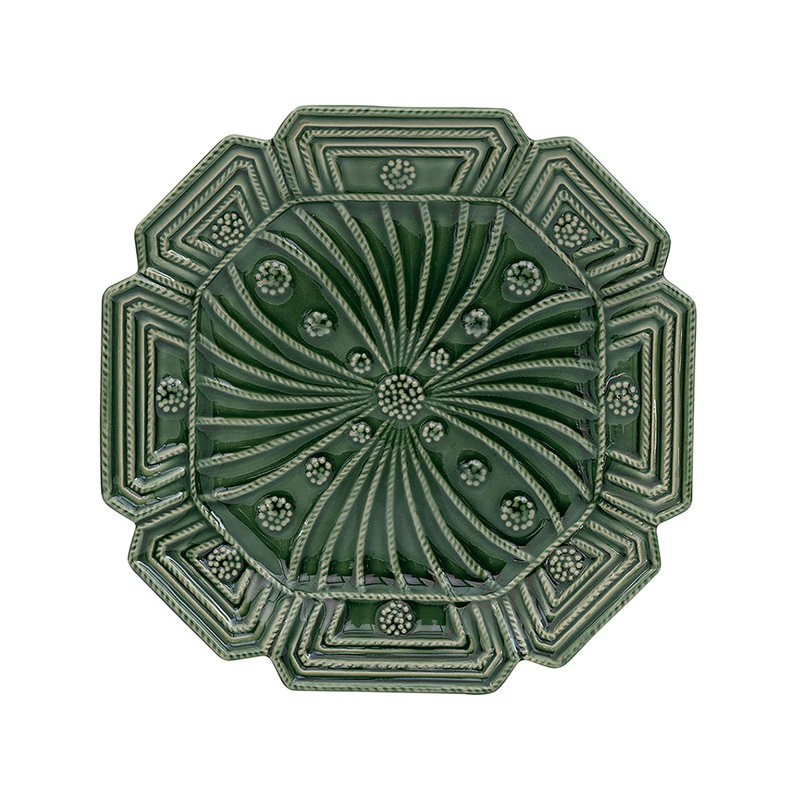 Jardins Du Monde Side/Cocktail Plate Assorted Set/4, Basil