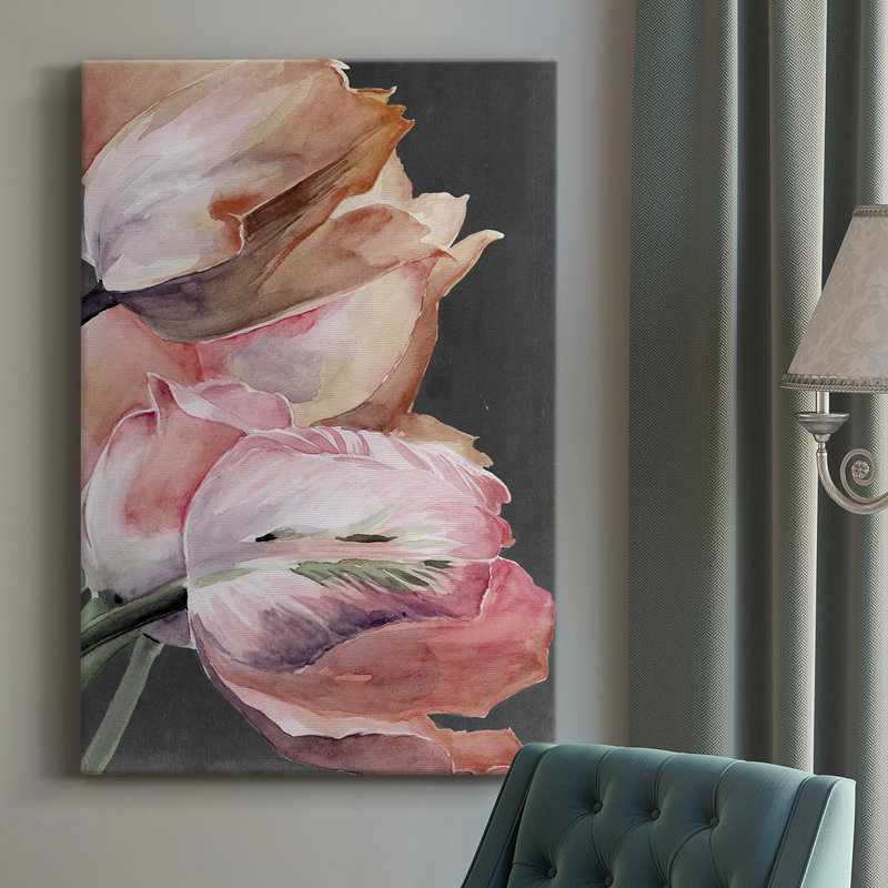 Toile tendue pastel perroquet de qualité supérieure - prête à être accrochée, H 48 po x l 32 po x P 1,5 po