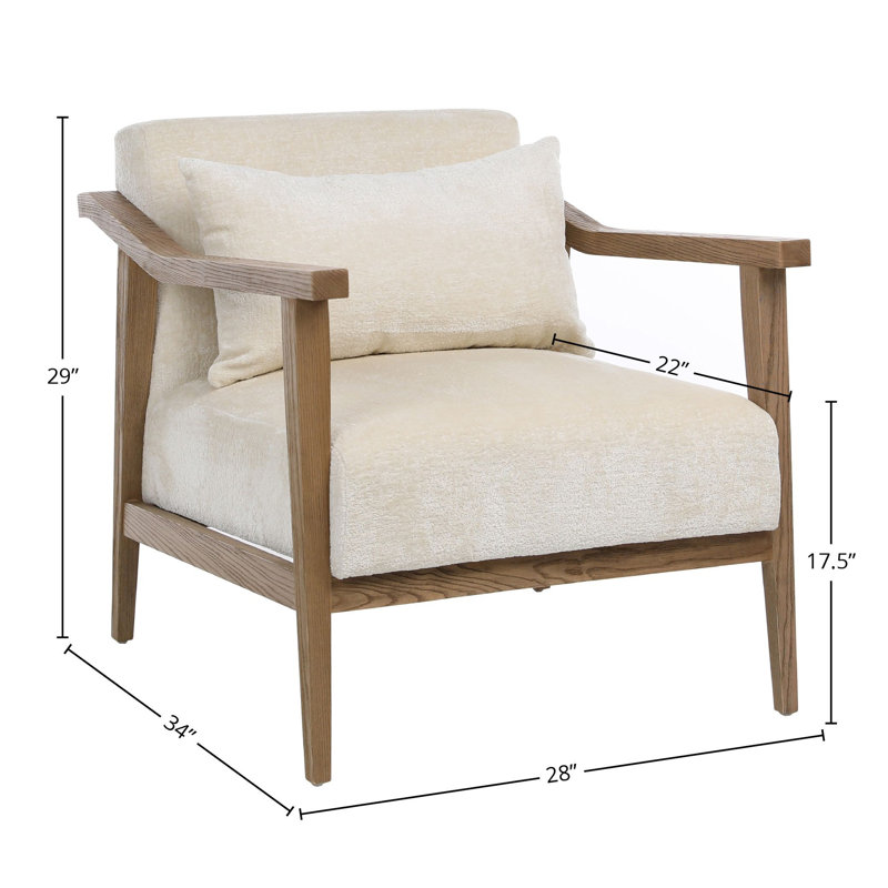 Branson Polyester Velvet Upholstered Occasional Chair, Beige Velvet