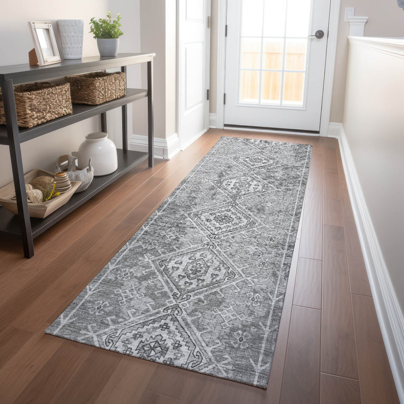 Premium Machine Washable Driessen AMF73 Ash Rug, Runner 2'3" x 7'6"