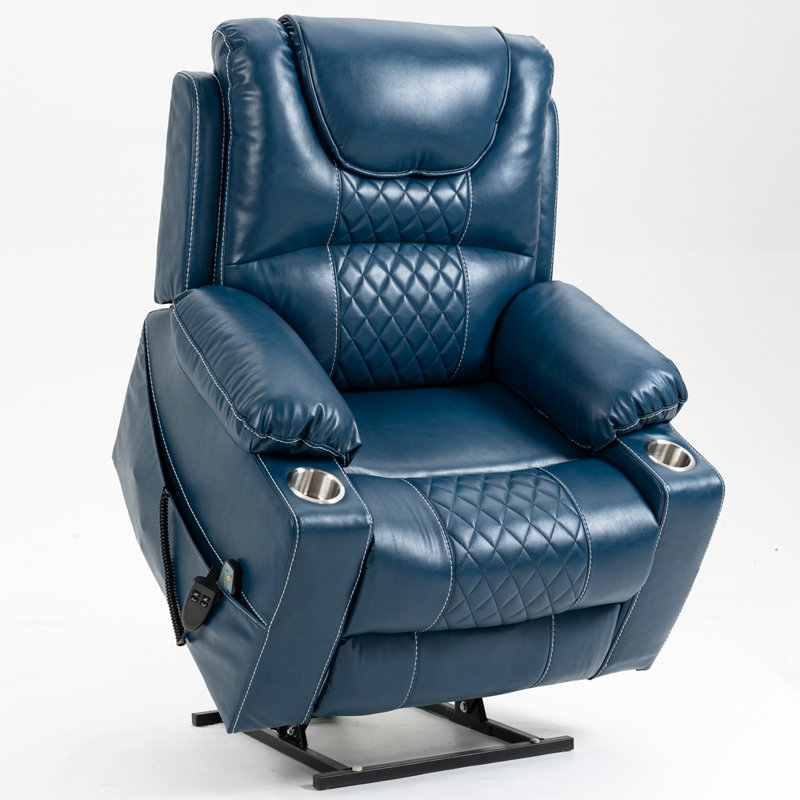 Motor Lift Recliner with Multi-Function Massage, Blue