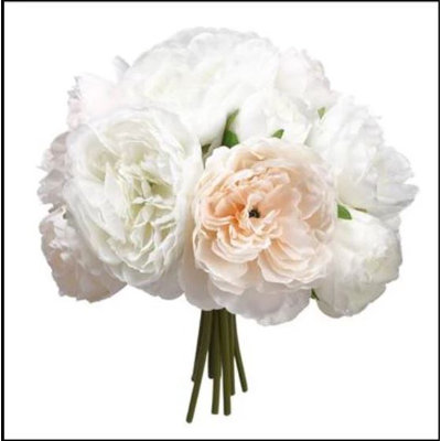 11" Peony Bouquet Cream Blush