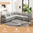 George 111.5" Modern 5 Seat Chenille L Shaped Modular Sectional Sofa-1310588849