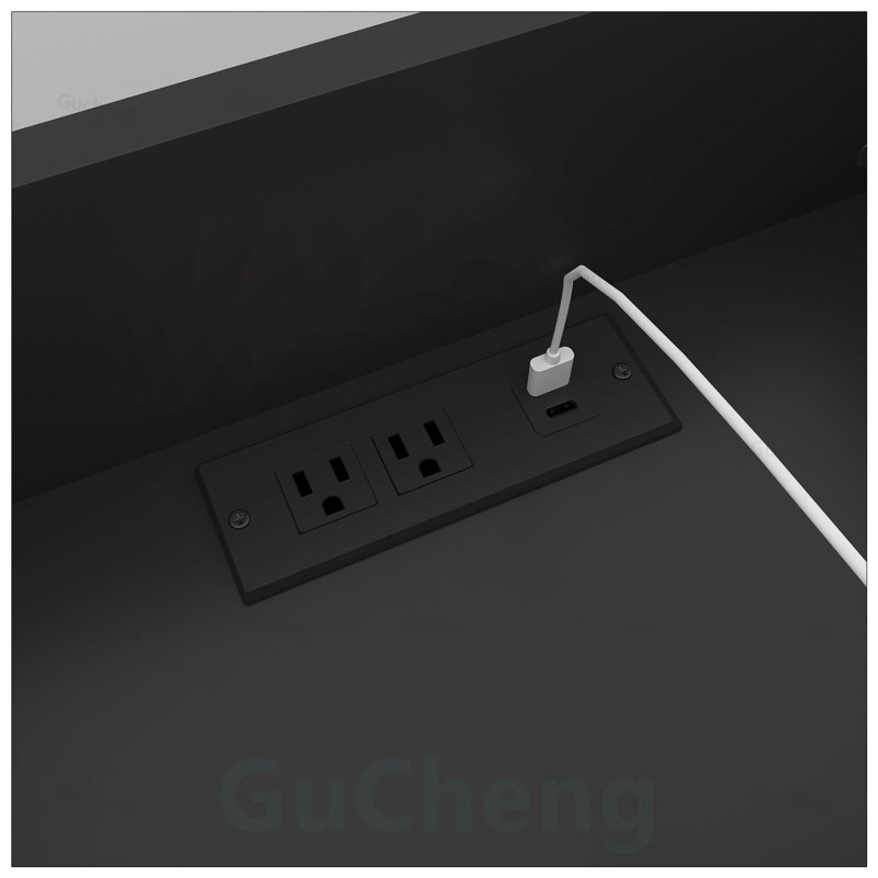 Ensemble de 2 tables de bout avec charge USB C rapide, lumières DEL et grand espace de rangement pour les espaces de vie modernes