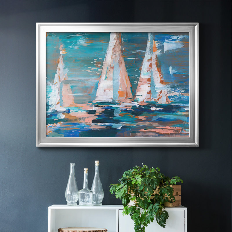 Pop Regatta II, reproduction d'art sur toile, Argent, H 14 po x l 20 po x P 1,5 po