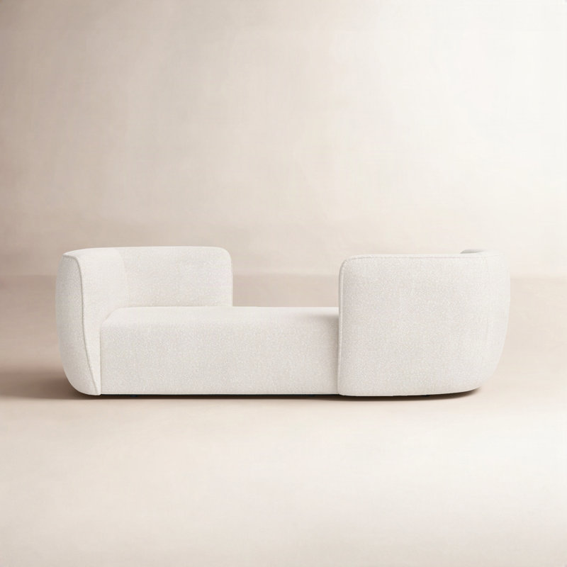 Méridienne 70 po Hilton, Tissu crème bouclé