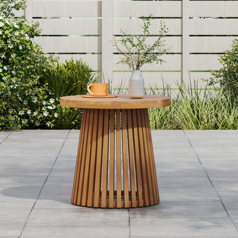 Outdoor Solid Wood Side Table, 19.6" H x 21" W x 21" D