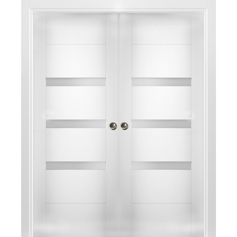Portes blanches en verre givré Sete, 36 po x 80 po