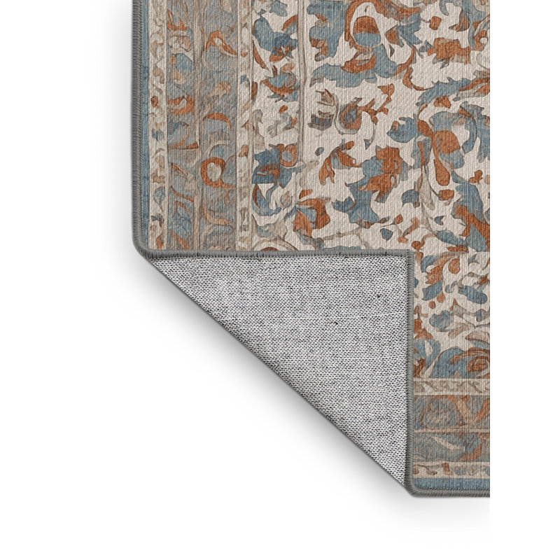 Tapis gris lavable à la machine, Rectangle 7 pi x 9 pi