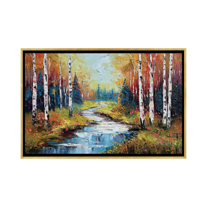 «Fall Enchantment», reproduction d'art sur toile encadrée, H 18 po x l 26 po, Reproduction encadrée sans passe-partout, Doré