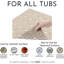 Tapis de douche antidérapant en silicone 21 po x 21 po beige