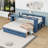 Wood Daybed with Removable Desk, Storage Drawers and Shelves-898254806-898254802