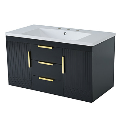 Meuble-lavabo mural flottant avec tiroirs
