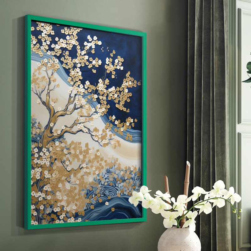 Paysages série CLXV III - reproduction encadrée de qualité supérieure - prête à être accrochée - aucun clou requis, Vert