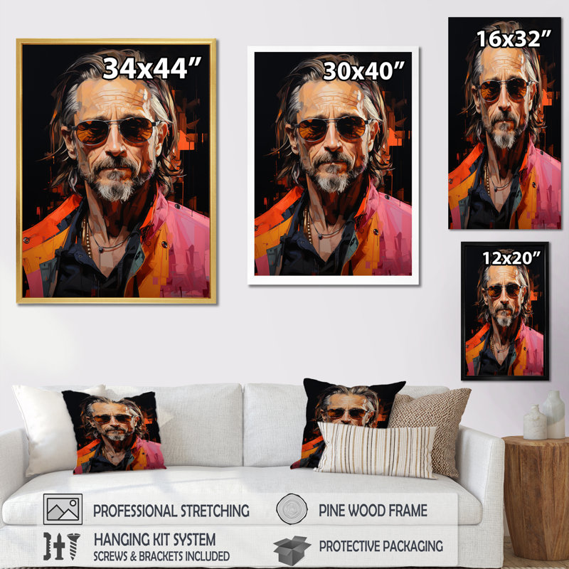 «Pop Art Olive Oldman Portrait», reproduction d'art sur toile_105811, H 44 po x l 34 po x P 1,5 po, Toile tendue