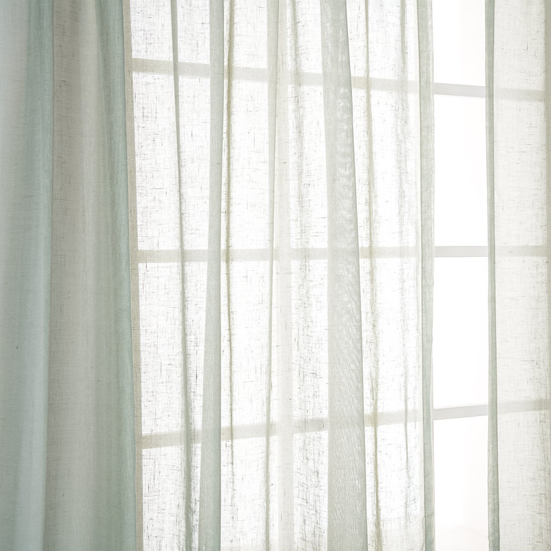 Paire de rideaux semi-transparents avec passe-tringle Rayna, Reseda, L 52 po x L 96 po